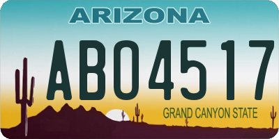 AZ license plate ABO4517