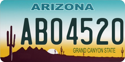 AZ license plate ABO4520