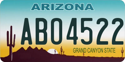AZ license plate ABO4522
