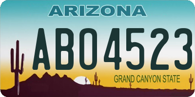 AZ license plate ABO4523