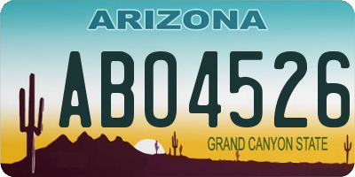 AZ license plate ABO4526