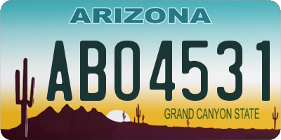 AZ license plate ABO4531