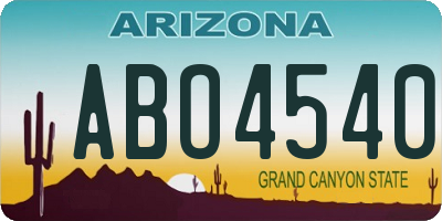 AZ license plate ABO4540