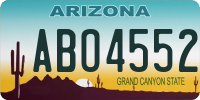 AZ license plate ABO4552