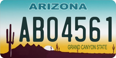 AZ license plate ABO4561