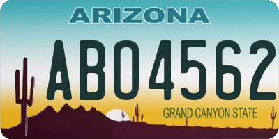 AZ license plate ABO4562