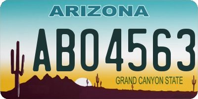 AZ license plate ABO4563