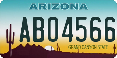 AZ license plate ABO4566