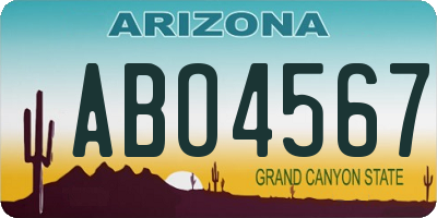 AZ license plate ABO4567