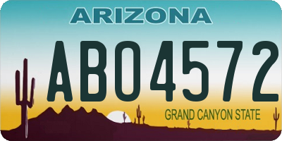 AZ license plate ABO4572