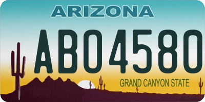 AZ license plate ABO4580