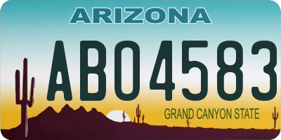AZ license plate ABO4583