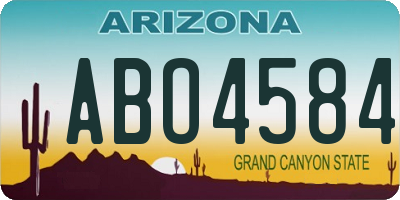 AZ license plate ABO4584