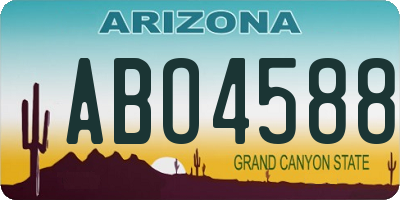 AZ license plate ABO4588