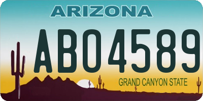 AZ license plate ABO4589