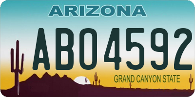 AZ license plate ABO4592