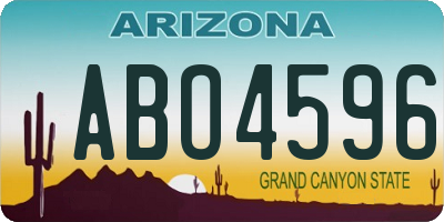 AZ license plate ABO4596