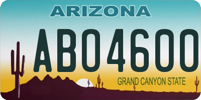 AZ license plate ABO4600
