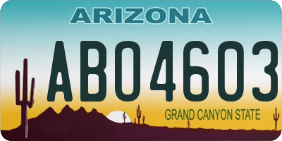 AZ license plate ABO4603