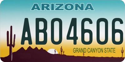AZ license plate ABO4606