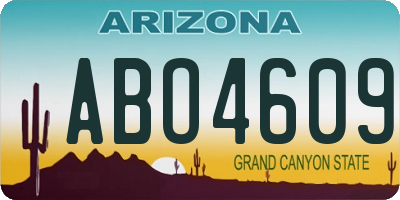 AZ license plate ABO4609