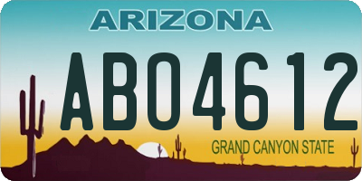 AZ license plate ABO4612