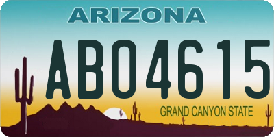 AZ license plate ABO4615