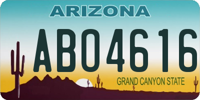 AZ license plate ABO4616