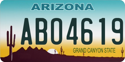 AZ license plate ABO4619