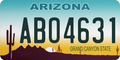 AZ license plate ABO4631