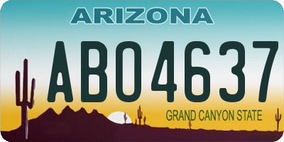 AZ license plate ABO4637