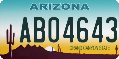 AZ license plate ABO4643