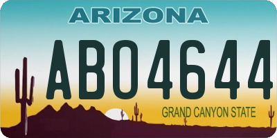 AZ license plate ABO4644