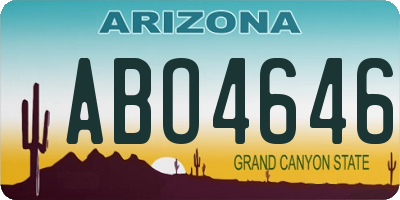 AZ license plate ABO4646