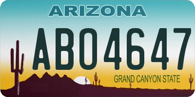 AZ license plate ABO4647