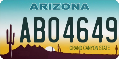 AZ license plate ABO4649
