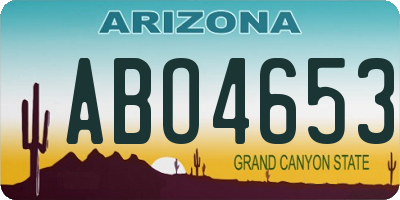 AZ license plate ABO4653
