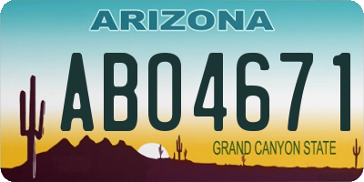 AZ license plate ABO4671