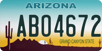 AZ license plate ABO4672