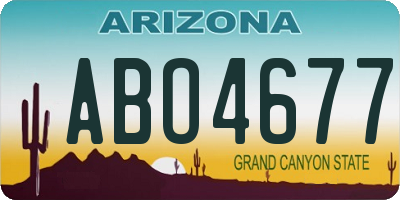 AZ license plate ABO4677
