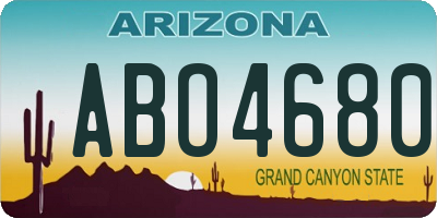 AZ license plate ABO4680