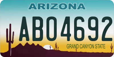 AZ license plate ABO4692