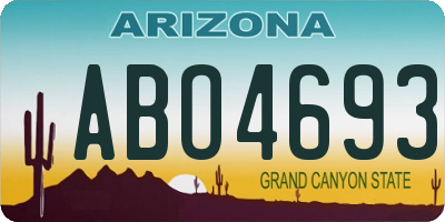 AZ license plate ABO4693