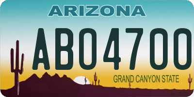 AZ license plate ABO4700