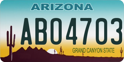AZ license plate ABO4703