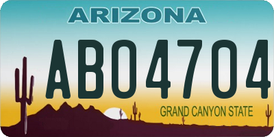 AZ license plate ABO4704