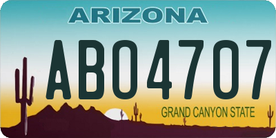 AZ license plate ABO4707