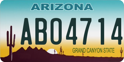AZ license plate ABO4714