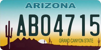 AZ license plate ABO4715