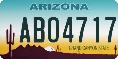 AZ license plate ABO4717